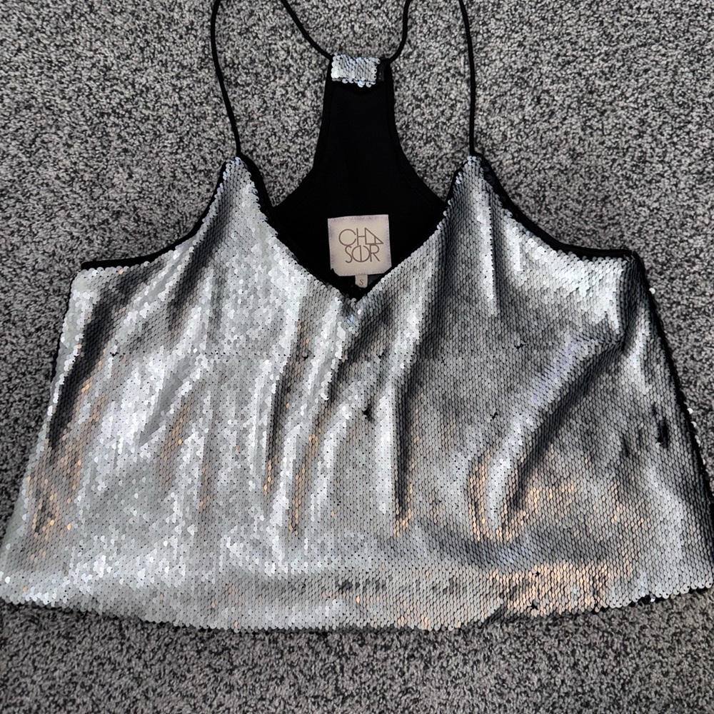 Chaser Silver Sequin Camisole